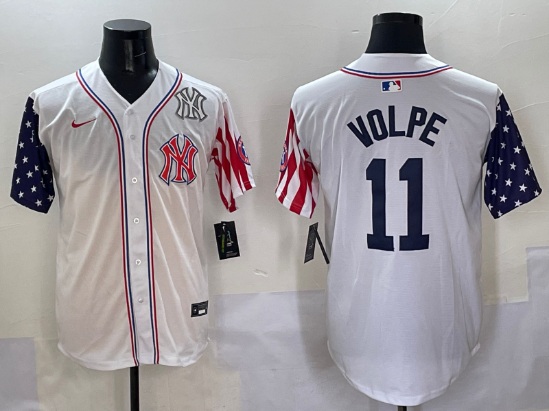 Men 2025 MLB New York Yankees 11 Volpe white jersey style 9